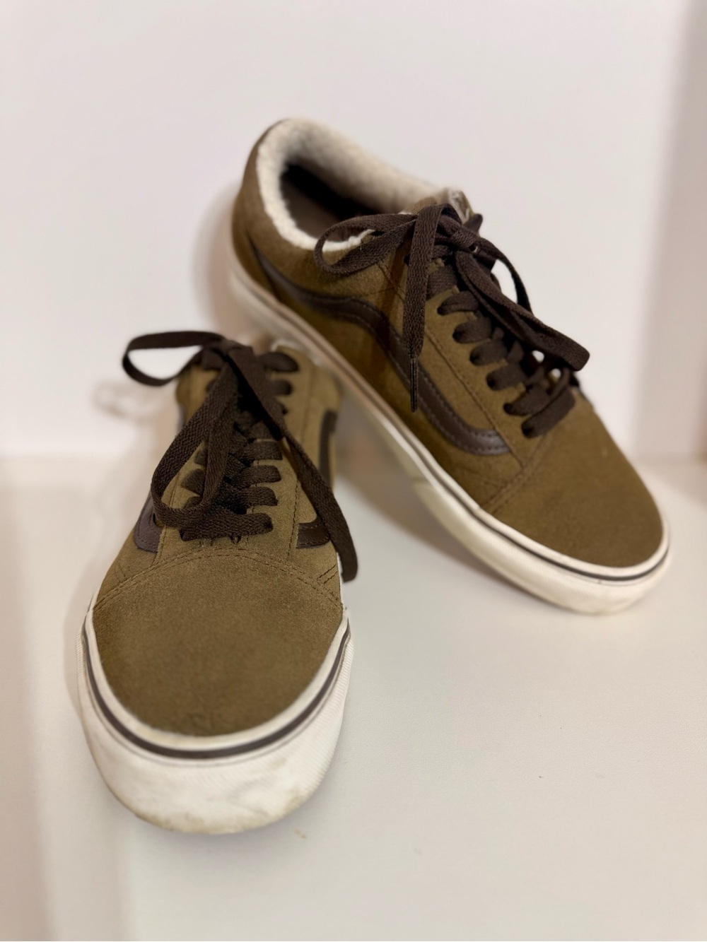 Vans Sherpa Old Skool Skate Sneakers Shoes Kangaroo VN000CP5BYW US Women’s 8